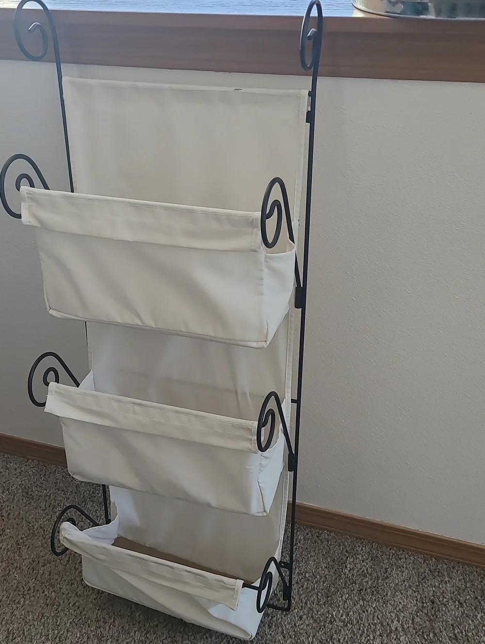 Vintage IKEA Canvas Hanging Storage Organizer in White